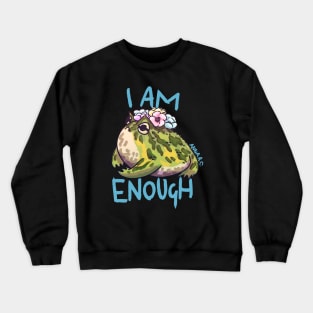 Mental Health Positivity Frog "I Am Enough" Crewneck Sweatshirt